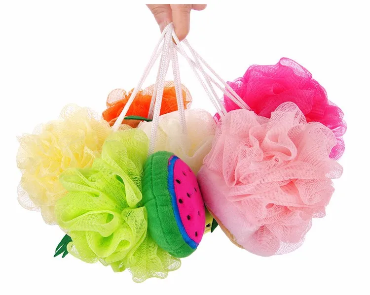 Фрукты разноцветный мяч для ванной/банные цветы крутой шар банное полотенце Массажная Мочалка для тела Чистящая сетка Душ мыть губчатые скребки