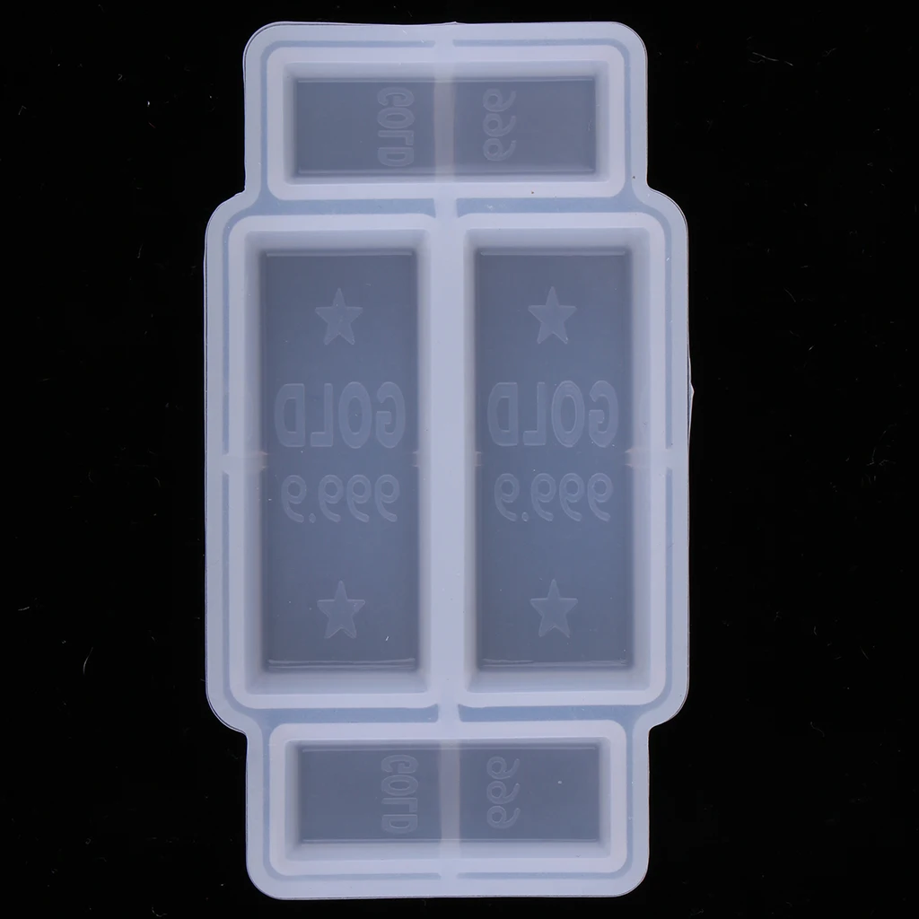 Clear Silicone Mold Gold Bar Shaped Mould for DIY Chocolate, Soap, Cake Tool, Resin Casting Mold for Home Ornament Crafts