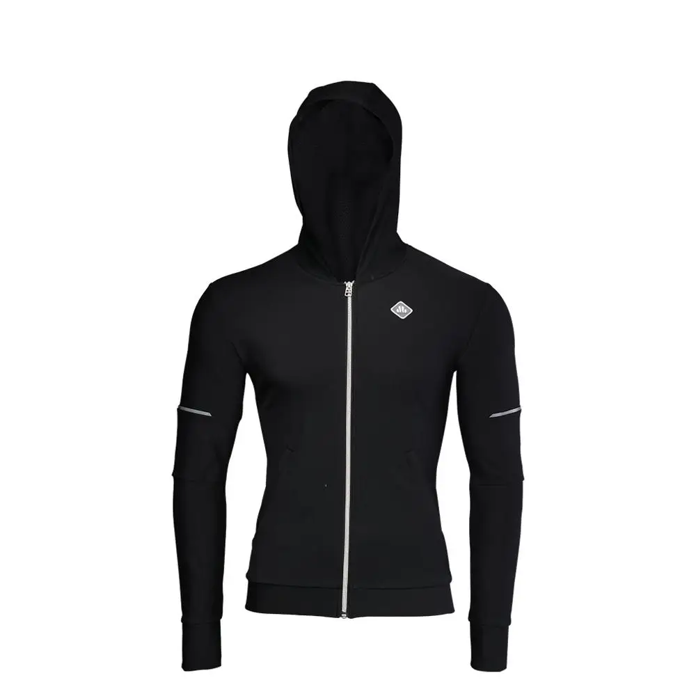 SOBIKE, ветрозащитная куртка для бега, Осень-зима, теплый флис, спортивный свитер с длинным рукавом, теплый, нейтральный, для велоспорта, трикотажные изделия для походов, спорта - Цвет: Черный