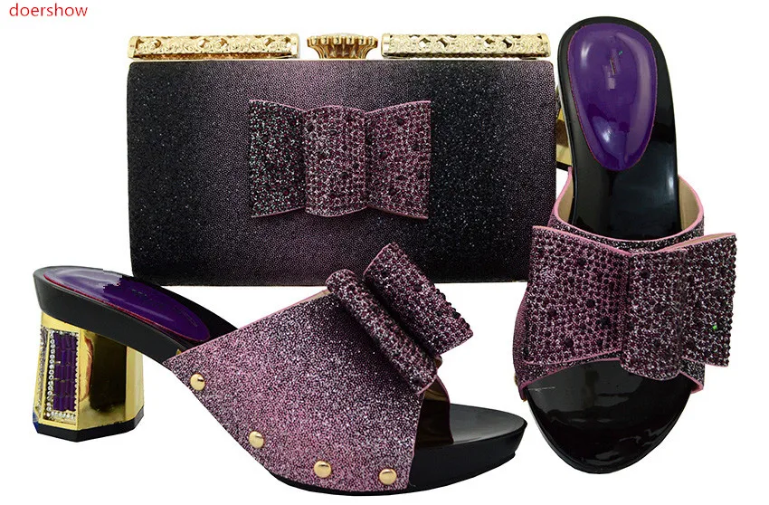 

doershow hot Sale Women Matching Shoes and Bag Set African Shoes and Matching Bags Italian Nigerian Women Shoes and Bag !SWR1-31