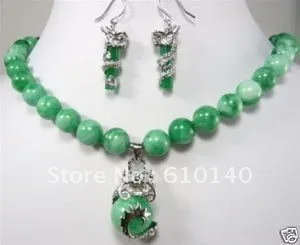 

2PCS AAA green Pendant Necklace earring