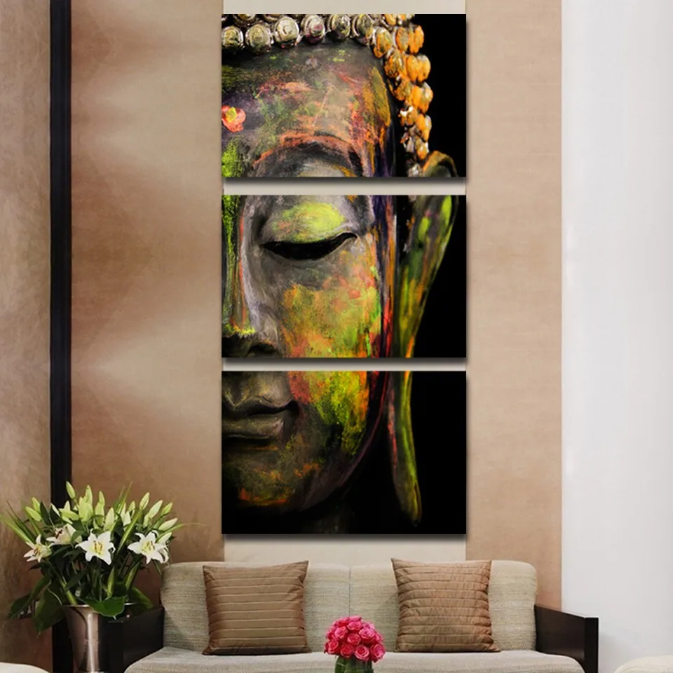 

Buddha oil painting print on canvas wall art picture painting home decor for living room Giveaways wall sticker
