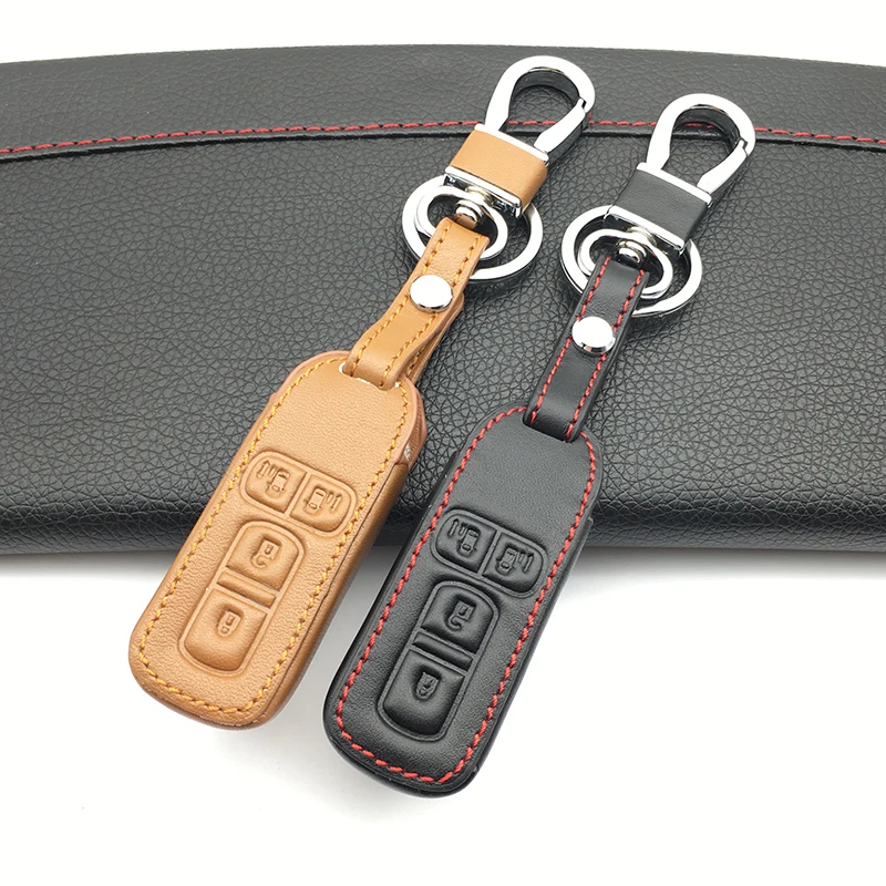 Высокое качество натуральная кожа ключ для двигателя чехол оболочка для Honda n-one N-BOX N wagon Plus Новинка 4 кнопки умный ключ