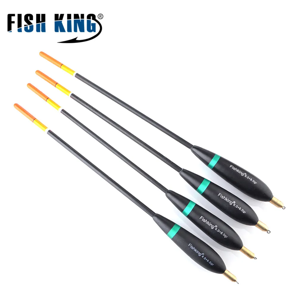 

FISH KING 4pcs/pack Barguzinsky Fir Float Mixed Size Balsa Fishing Float Bobber Cork Vertical Buoy For Carp Fishing Tackle