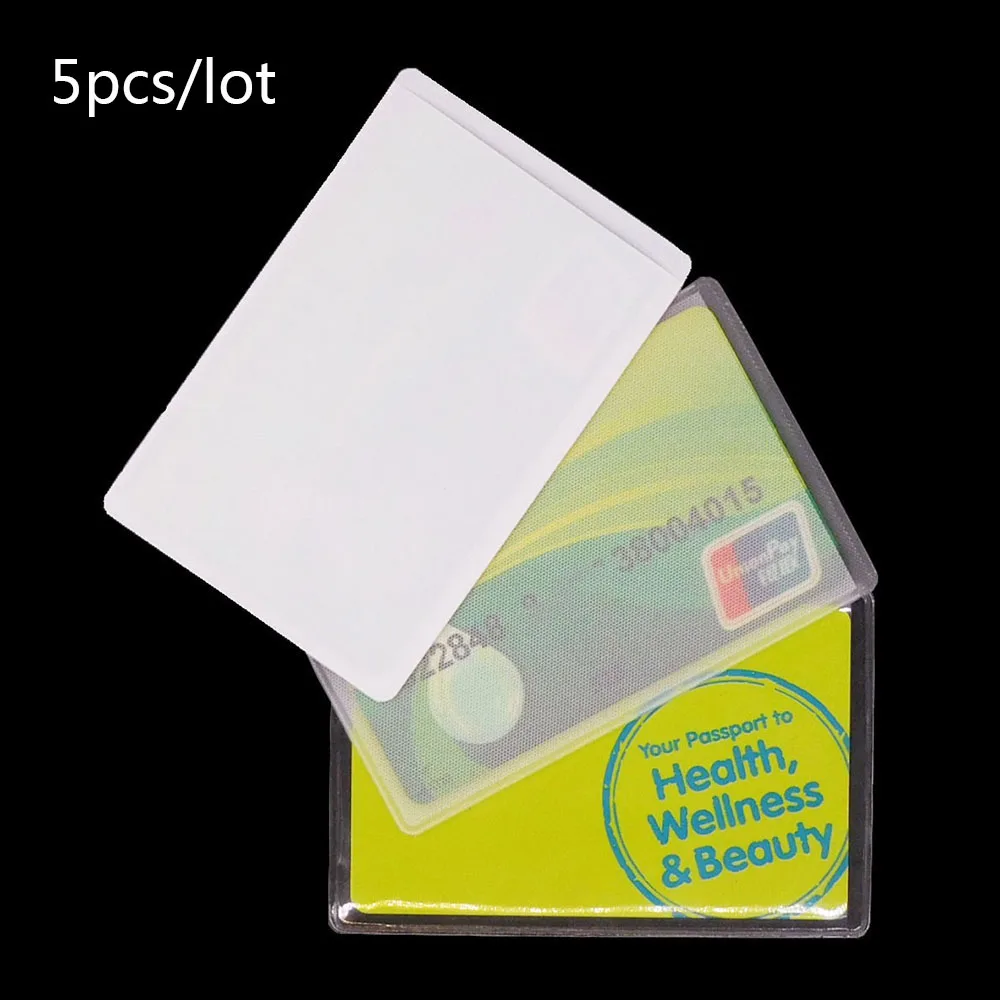 

5pcs Credit Card Protection Cover ID Bank Card Holder Case PVC 3 Style Transparent/ translucent/ milky Plastic Card Holder
