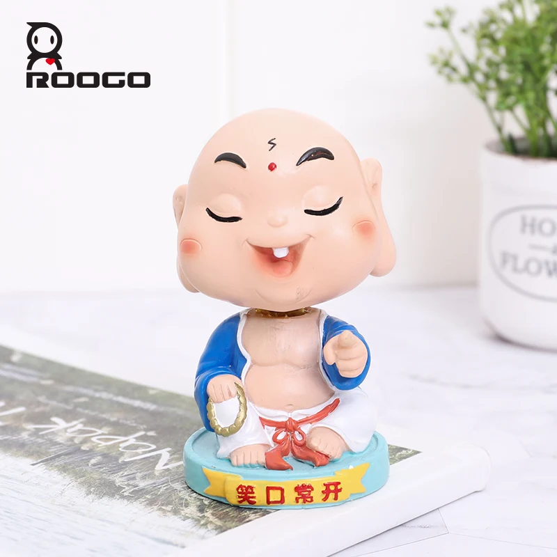 

Roogo Resin Miniature Figurines Shaking Head Car Decoration Feng Shui Home Decor Ornaments God Of Wealth Desktop For Office Room