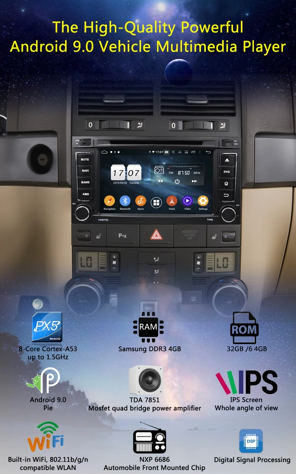 Discount 7"IPS 8Core 4G RAM+64G ROM Android 9.0 Car DVD Radio GPS For Volkswagen VW Touareg Multivan Transporter T5 DSP CarPlay Parrot BT 1 Discount 7"IPS 8Core 4G RAM+64G ROM Android 9.0 Car DVD Radio GPS For Volkswagen VW Touareg Multivan Transporter T5 DSP CarPlay Parrot BT 1