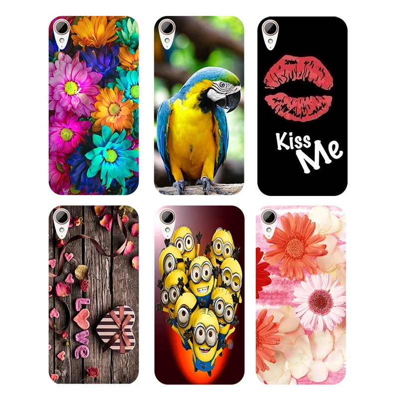 

Soft TPU Silicone Case for HTC Desire 828 D828W 828W Cover Floral Plants Unicorn Printed Back Cover Flamingo Cat Owl Phone Case