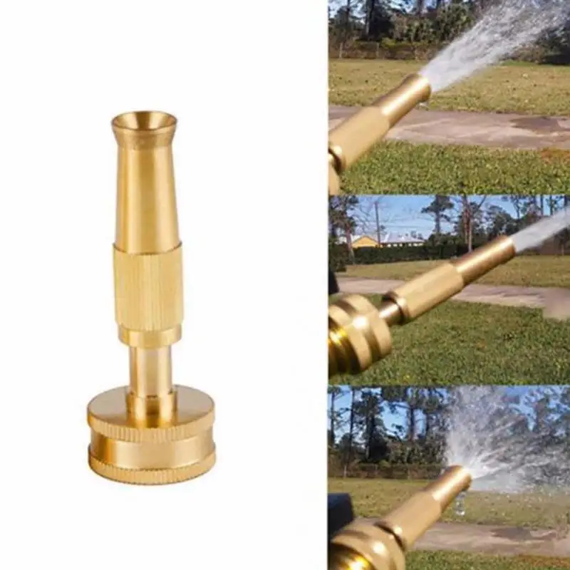 

Hose Spray Nozzle Adjustable Garden Water Nozzle Brass Spray High Pressure Gold Hose Nozzle Sprayer 4inches #04