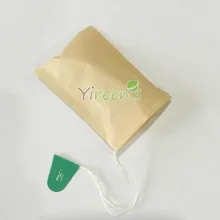 100 шт/партия 50X70 мм коричневый цвет без отбеливания чай мешок одноразовое ситечко для чая струны чайные пакетики, индивидуальные бирки