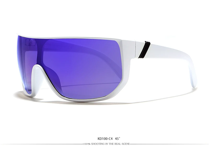 KDEAM, цельные мужские солнцезащитные очки, стимпанк, очки, ударопрочные линзы, большой размер, солнцезащитные очки с защитной коробкой KD100