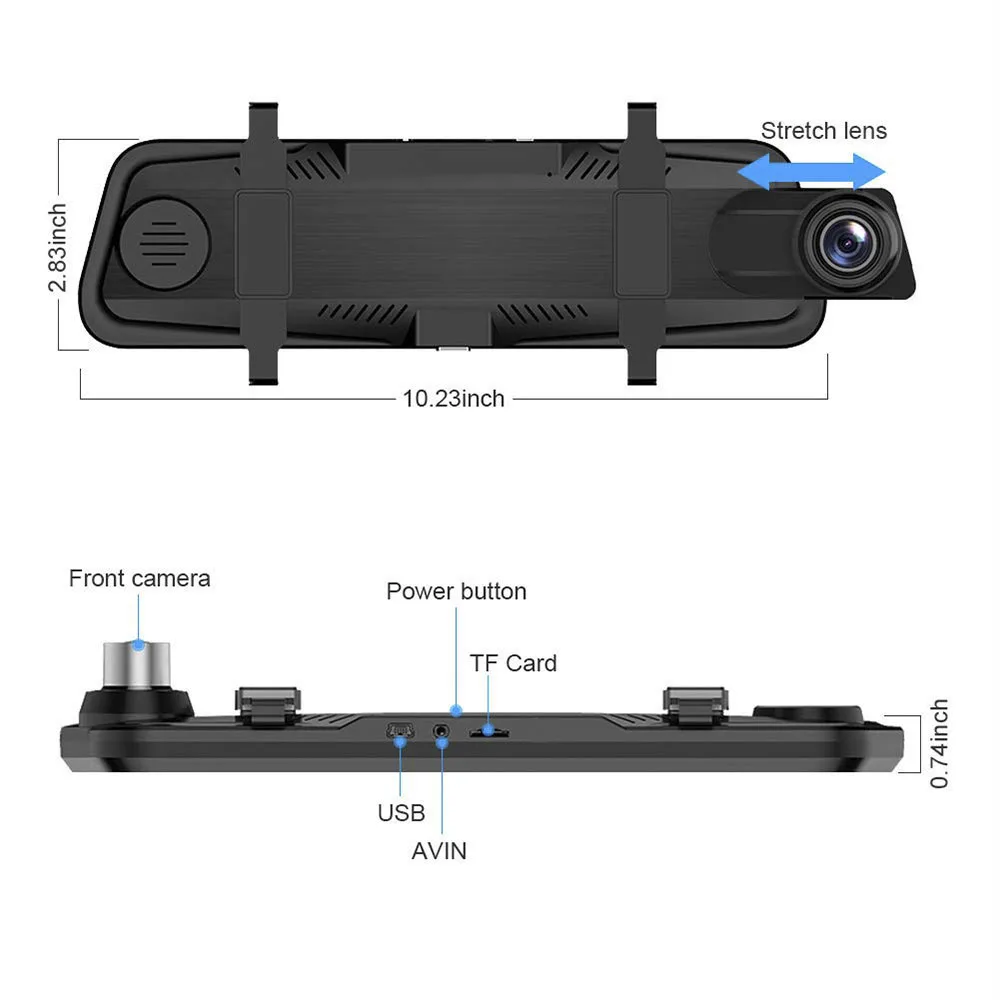 HGDO поток зеркало заднего вида Dvr видеорегистратор era avtoregistrator 10 ips сенсорный экран Full HD 1080P Автомобильный регистратор видеорегистратор ночное видение