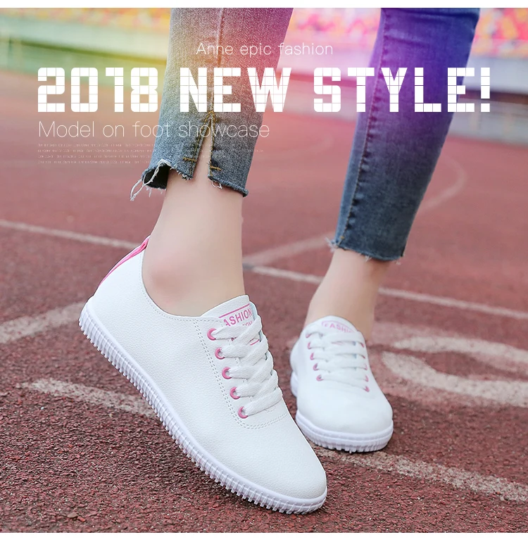 Новые летние Для женщин светлая женская обувь на шнуровке; обувь на плоской подошве для вождения белый Harajuku Стиль Обувь для отдыха zapatos mujer