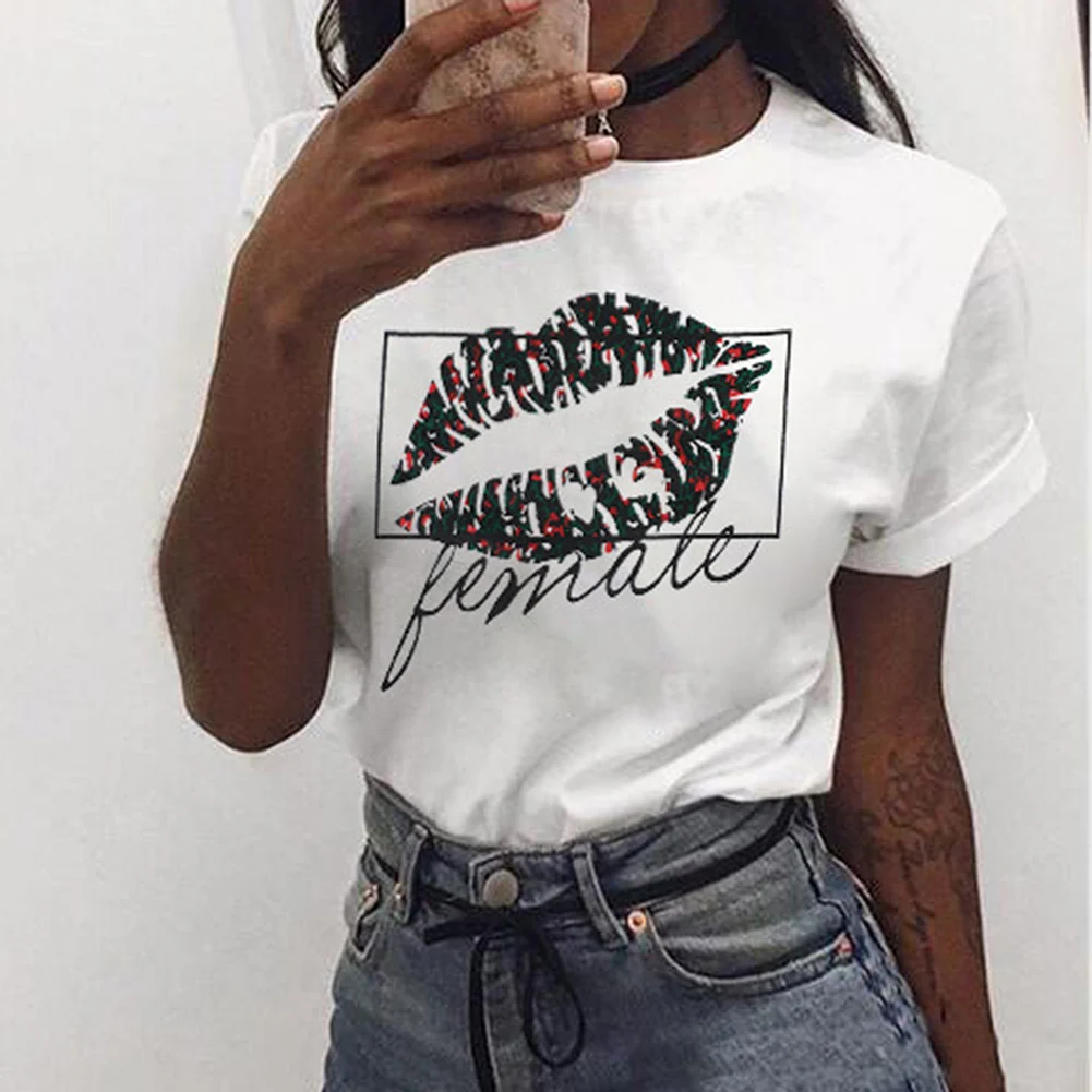 الصيف النساء تي شيرت القطن الشفاه طباعة المرأة القمصان الأبيض الإناث عارضة المحملة قميص قصير الأكمام جولة الرقبة الأساسية قمم وتتسابق الصيف النساء تي شيرت القطن الشفاه طباعة المرأة القمصان الأبيض الإناث عارضة المحملة قميص قصير الأكمام جولة الرقبة الأساسية قمم وتتسابق