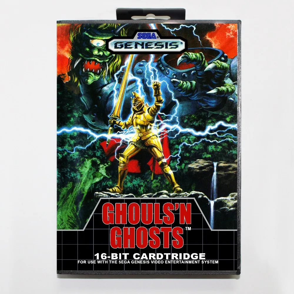 16 бит Sega MD игровой Картридж с розничной коробкой Ghouls 'N призраки карточная игра