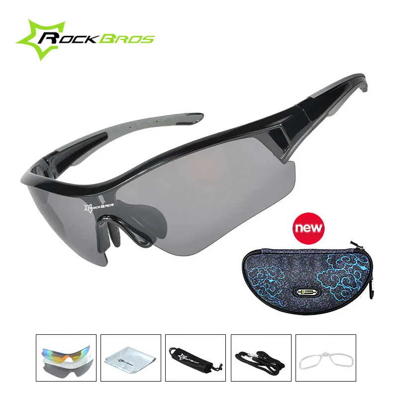 

ROCKBROS Cycling Sunglasses UV400 Bike Accessories Bicycle Glasses Professional Sunglasses Cycling Eyewear With 3 Len Black 50