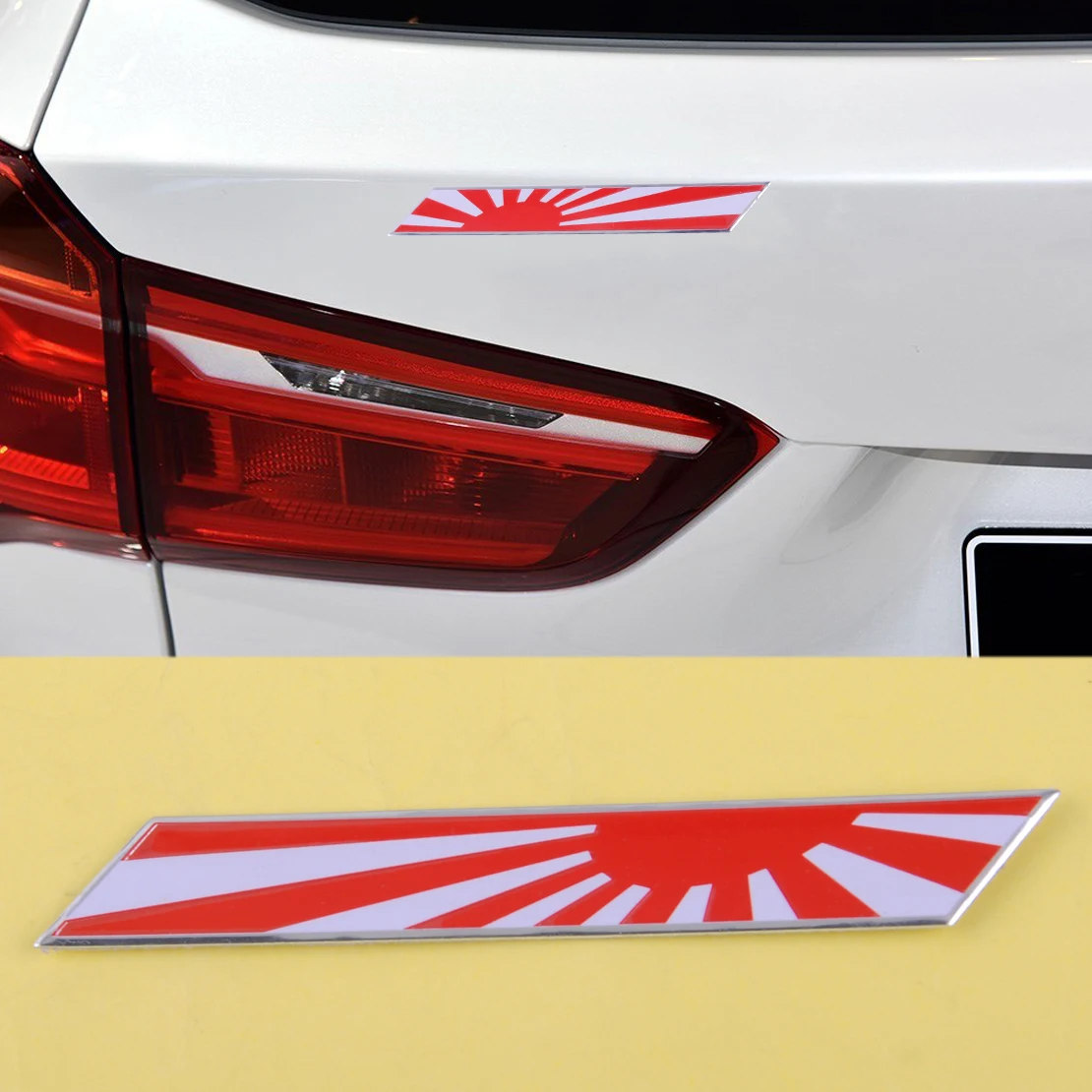 

DWCX Car ABS JDM Japan Rising Sun Flag Emblem Plate Badge Decal Sticker Fit For Front Grille Side Fender Trunk