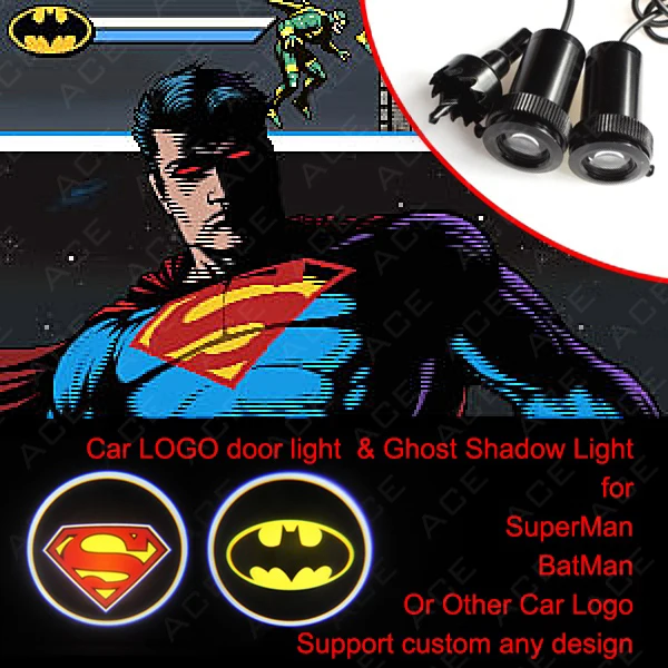 Superman & Batman car logo door light/ LED door lights/ laser