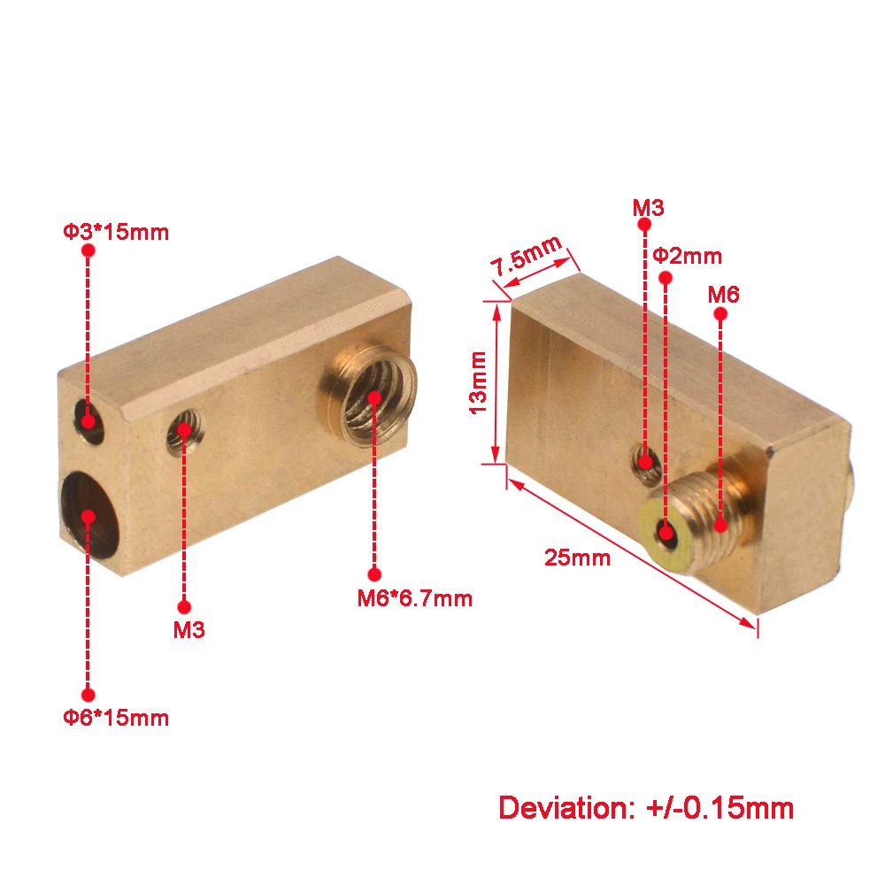 Латунный нагревательный блок насадка сопла винт ultimake 2 UM2 принтер модифицированной версии для ultimake 2 UM2 принтера 1.75 мм филамента для 6 мм нагревателя и 3 мм термопары 3d принтер набор комплектующие kit