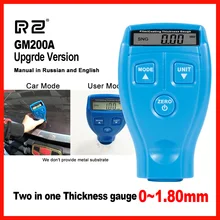 Подлинная RZ обновленная версия цифровая автомобильная краска толщиномер и покрытие лаковой пленки для 1,8 мм 71mil GM200A