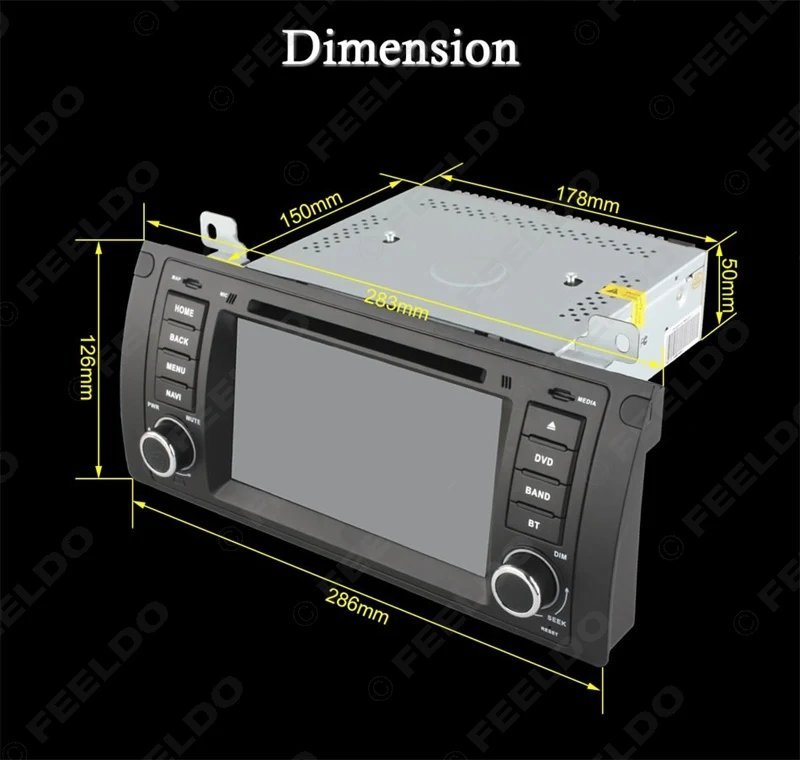 Top FEELDO 7" Android 6.0 (64bit) DDR3 2G/32G/4G LTE Octa Core Car DVD GPS Radio Head Unit For BMW 3 Series E39/X5 E53/M5(96~03) 4