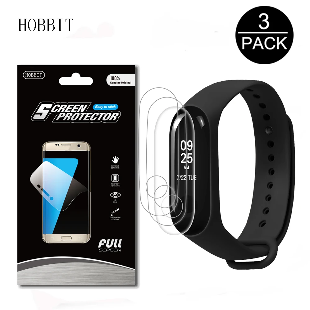 3 упаковки для Xiaomi Mi Band3 полное покрытие мягкая ТПУ Защита экрана полноэкранная
