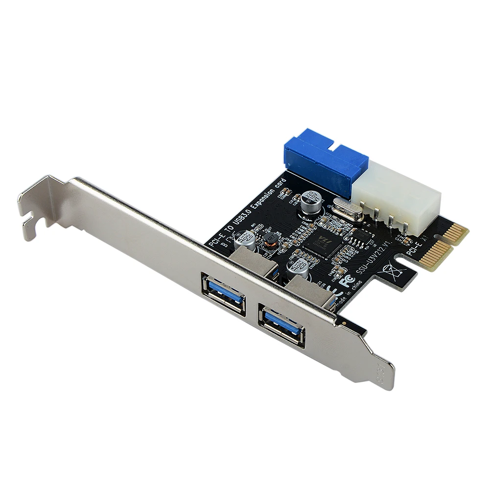 USB 3,0 PCI-E карты расширения внешний адаптер 2 Порты и разъёмы USB3.0 концентратора внутренний 19pin заголовок PCI-E карты 4pin IDE Мощность разъем