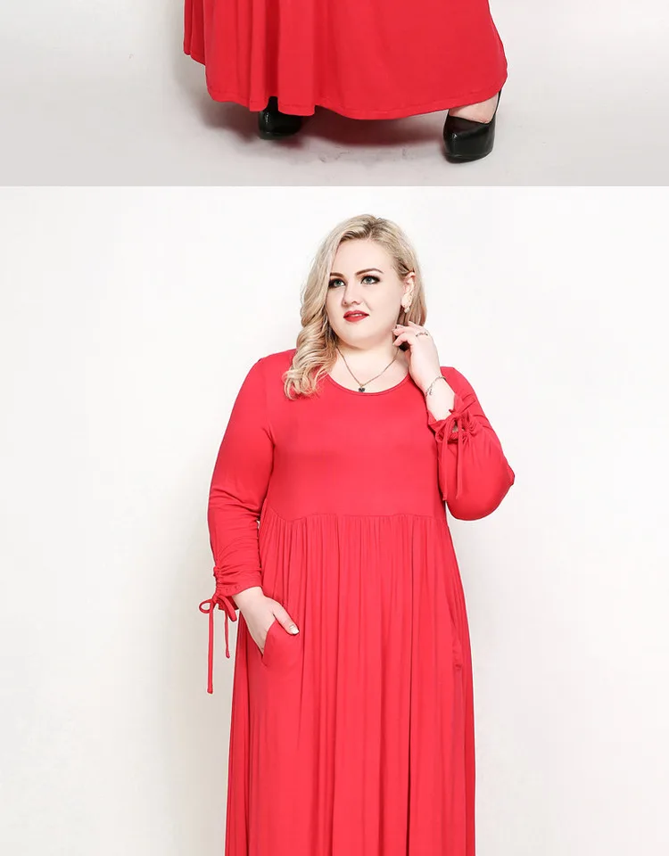 TUHAO 7XL женское длинное Макси-Платье с красным рукавом в пол, повседневное вечернее платье, женское платье размера плюс 6XL 5XL 4XL, платья для женщин RL