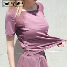 Women Gym Shirts Yoga Top Stretched Sport Shirts Fitness Clothes Short Sleeve Gym Workout Top Running Shirts Athlete Sportswear