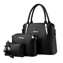 Hanup New 2016 Women Handbags Leather Handbag Women Casual Bags Ladies Brand Designs Bag Handbag+Messenger Bag+Purse 3 Sets
