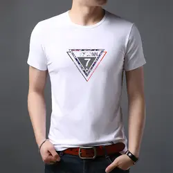 2019, Новая Мода Брендовая футболка для мужчин 100% хлопок О образным вырезом летние футболки модные майки уличная узор короткий рукав футболк
