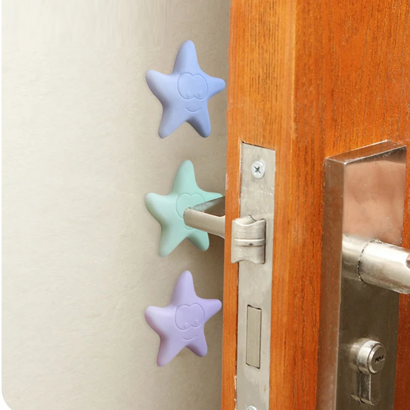2Pcs/Lot Cute Starfish Shape Sticky Door Stopper Shockproof Crash Pad Anti-crash Safe Wall Protector Home Decoration
