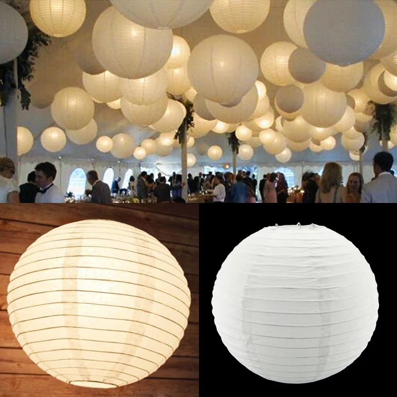 

5PCS Hot LED Light White Balloon Hanging Paper Lantern Handicraft Wedding Party Decor Wire