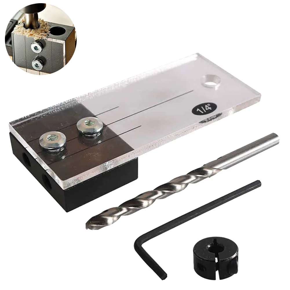 

1/4" Positioner Doweling Home Use Accessories Metal Woodworking Tool Locator Engraving Machine Drilling Jig Hole Puncher