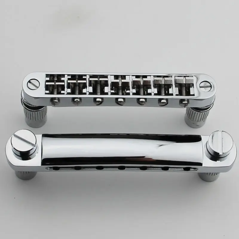 7 String Tune-O-Matic Bridge BM007 + задняя часть TS007 для tune o matic style bridge Chrome Sung-il Корея LP G гитары | Детали и аксессуары для гитар -32951381033