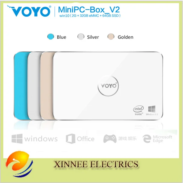 Original VOYO V2 Windows10 TV BOX Intel Z3735F Quad Core Mini PC with 5000mh Battery 2GB RAM 32GB EMMC+64GB SSD HDMI 1080P OTG