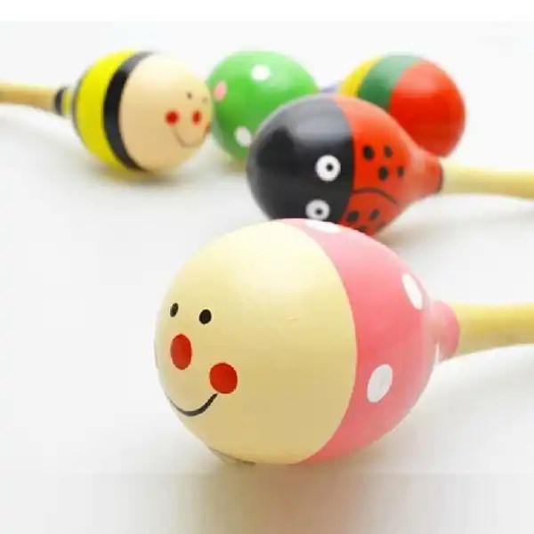 Dessin Anime Mini Bebe Bebe Hochet Jouet En Bois Maracas Bebe Jouets 0 12 Mois Educatifs Bois Enfants Developpement Jouets Pour Bebe Aliexpress