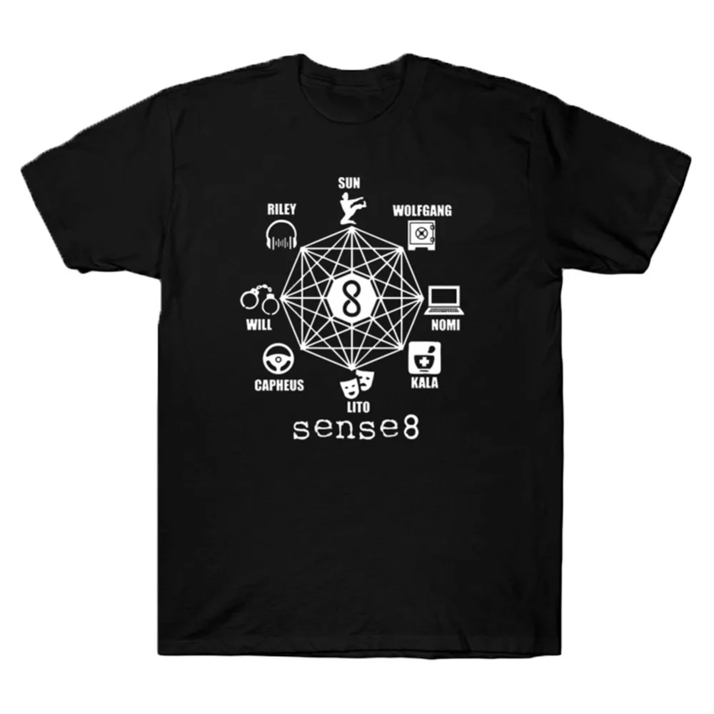 

Sense8 T-shirt New Streetwear Adult Man Sense 8 Tee Shirt O-neck Design Summer T Shirt