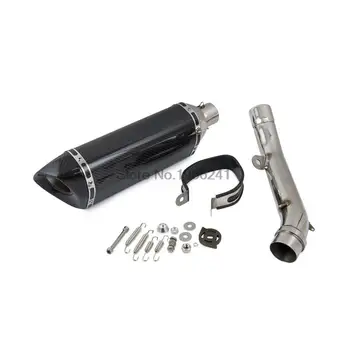 

Real Motorcycle Carbon Fiber Exhaust Muffler + Mid Pipe for Kawasaki Z 800 Z800 2013 14 15 Motorcycle Exhaust System