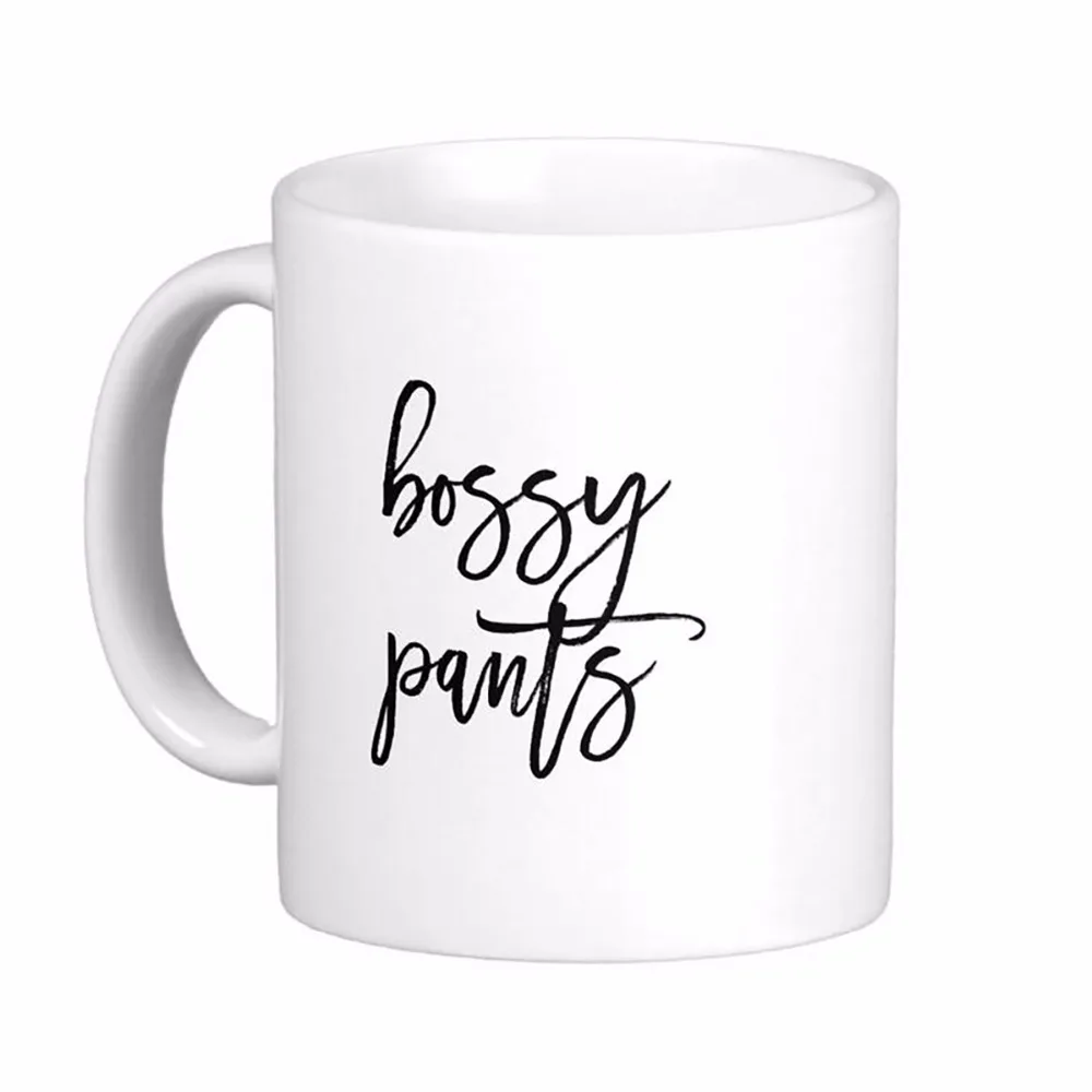 Забавные штаны Bossy белые кофейные кружки чайная кружка индивидуальный подарок от