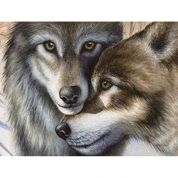 

Diamond Paintings diy 5d Animal Wolves Sweety Full Drills Rhinestone Embroidery Diamond Mosaic Kit Cross Stitch Wall Home Decor