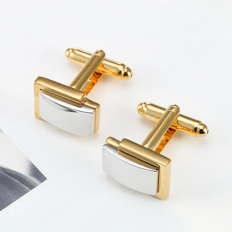 Gold Square Business Cufflinks Detail (4)