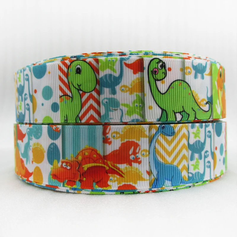 

5Y46704 1"(25mm) dinosaurs high quality printed polyester ribbon 5 yards, DIY handmade materials, wedding gift wrap