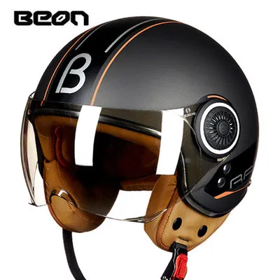 Новые цвета BEON с открытым лицом 3/4 мотоцикл Casco Capacete шлем винтажный Ретро скутер шлем - Цвет: matt metal orange