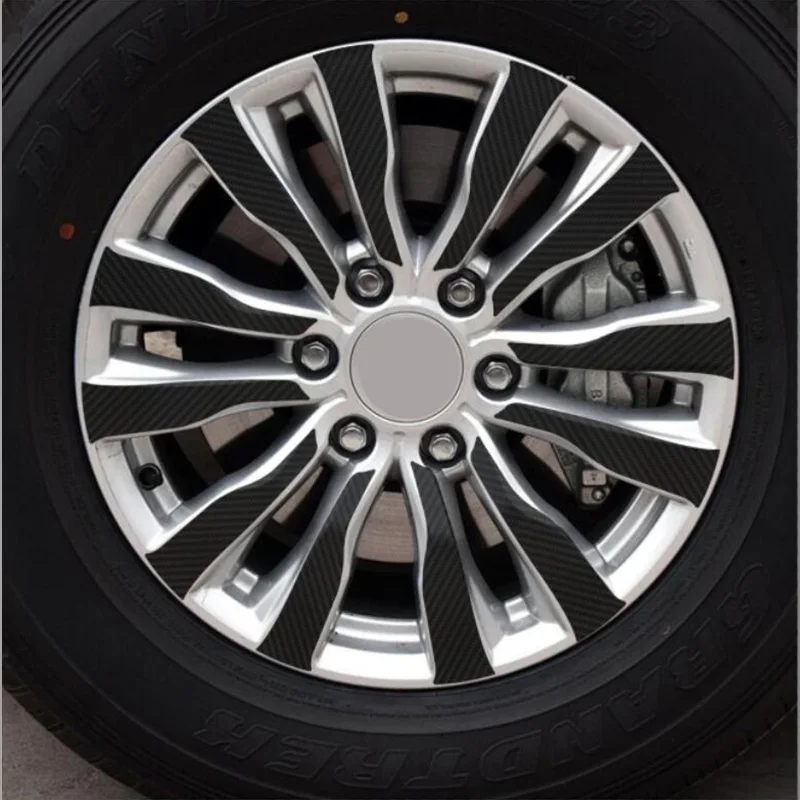 SUNFADA 1" оправы колеса и обод углеродного волокна виниловая наклейка наклейки для NISSAN PATROL Y62- наклейки на колеса автомобиля-Стайлинг - Название цвета: Carbon Fiber Style