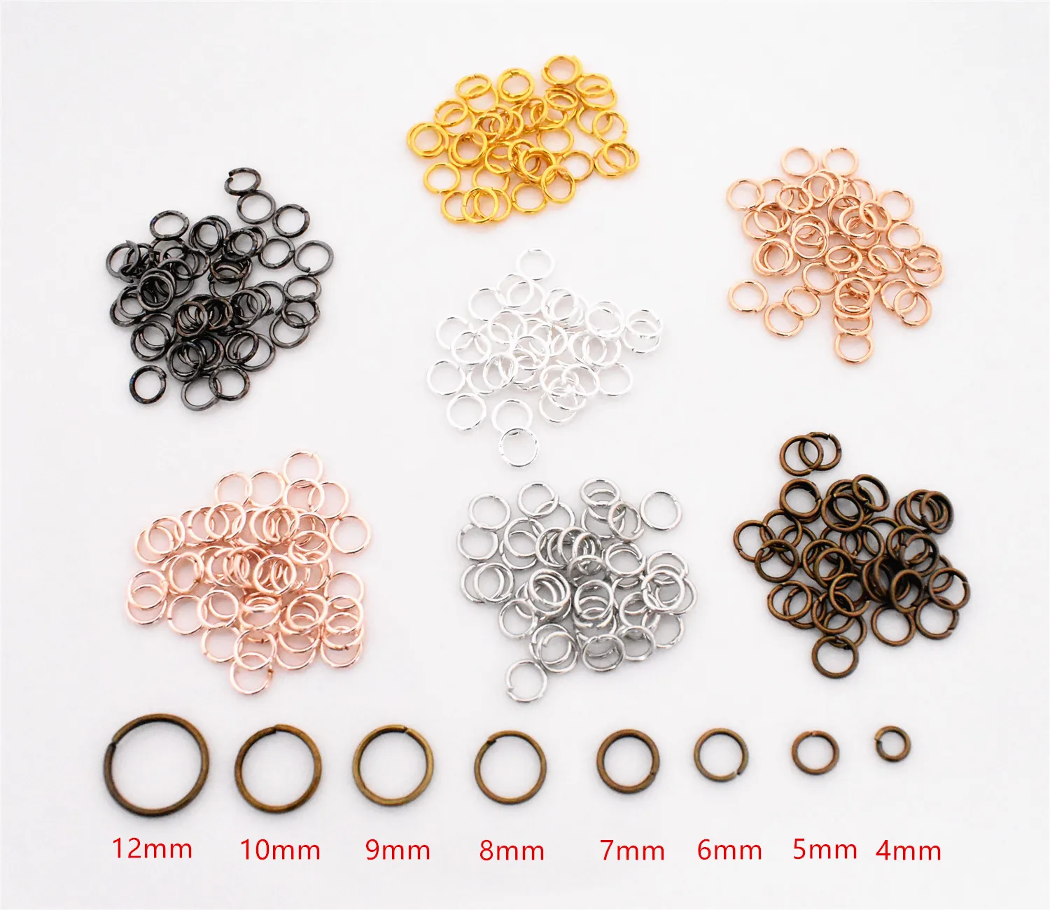 4/5/6/7/8/9/10/12mm 200pcs/lot Connection Ring Open Ring For Making ...