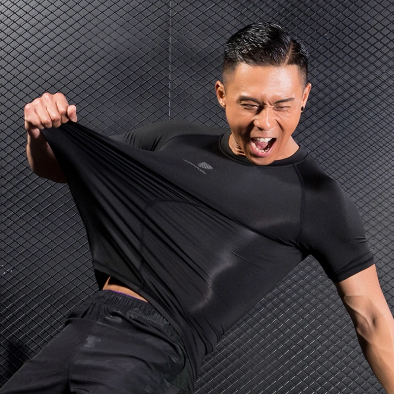 FANNAI Men Compression Shirt Sport Running shirts Gym tshirt Bodybuilding ClothesFitness Tight Short Sleeve Dry fit Sportswearar