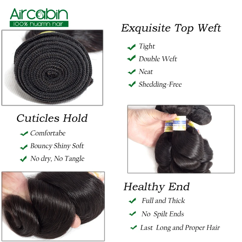 Loose Wave Bundles With Frontal 4 Pcs Human Hair Weaves Peruvian Hair 3 Bundles With Frontal 13X4 Lace Closure Remy Aircabin Loose Wave Bundles With Frontal 4 Pcs Human Hair Weaves Peruvian Hair 3 Bundles With Frontal 13X4 Lace Closure Remy Aircabin
