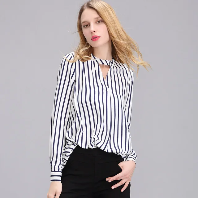 2017 European Women Chiffon Blouse Hollow Out Sexy Casual Shirt Femme ...