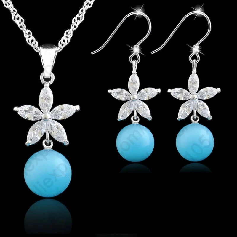 Комплект из колье и серёг серебра 925 пробы с фианитом|jewelry fashion jewelry|jewelry jokesjewelry ballet